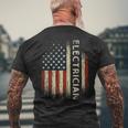 Patriotic Electrician American Usa Flag Men's T-shirt Back Print Gifts for Old Men