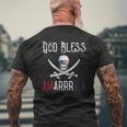 Patriotic Pirate Saying God Bless America Arrr Mens Back Print T-shirt Gifts for Old Men