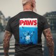 Paws Cat And Mouse Top Cute Cat Lover Parody Top Men's T-shirt Back Print Gifts for Old Men