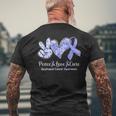 Peace Love Cure Periwinkle Ribbon Esophageal Cancer Men's T-shirt Back Print Gifts for Old Men