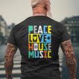 Peace Love Edm Print Techno Festival House Music Mens Back Print T-shirt Gifts for Old Men