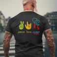 Peace Love Jump Rope Skipping Jumping Men's T-shirt Back Print Gifts for Old Men