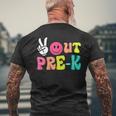 Peace Out Pre-K Graduation Class Of 2024 Last Day Of School Men's T-shirt Back Print Gifts for Old Men