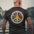 Peace Sign Love60S 70S Tie Die Hippie Costume Men's T-shirt Back Print Gifts for Old Men