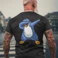 Penguin Lover Cute Penguin Dabbing Animal Penguin Men's T-shirt Back Print Gifts for Old Men