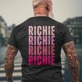 Personalized Name Richie I Love Richie Vintage Men's T-shirt Back Print Gifts for Old Men