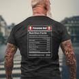 Peruvian Dad Nutrition Facts Father's Day Mens Back Print T-shirt Gifts for Old Men