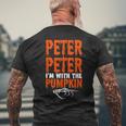 Peter I'm With The Pumpkin Halloween Costume Couple Mens Back Print T-shirt Gifts for Old Men