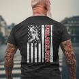 Philadelphia Baseball American Flag Vintage Baseball Fans Men's T-shirt Back Print Gifts for Old Men