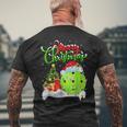 Pickleball Xmas Reindeer Santa Hat Pickleball Christmas 2022 Mens Back Print T-shirt Gifts for Old Men