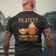 Pilates Pun Pie And Lattes Coffee Pumpkin Spice Lover Mens Back Print T-shirt Gifts for Old Men