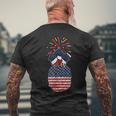 Pineapple American Flag 4Th Of July Cool Hawaiian Patriotic Men's T-shirt Back Print Gifts for Old Men