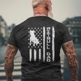 Pitbull Dad Flag Vintage Patriotic Dog Mens Back Print T-shirt Gifts for Old Men