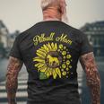 Pitbull Mom Sunflower Paw Pittie Dog Owner Mama Women Gif Men's T-shirt Back Print Gifts for Old Men