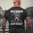 Pitbull Slogan I Guten Morgen I Suchst Du Streit Black T-Shirt mit Rückendruck Geschenke für alte Männer