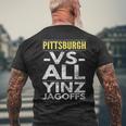 Pittsburgh -Vs- All Yinz Jagoffs Distressed Men's T-shirt Back Print Gifts for Old Men