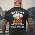 Pizzabacken Aus Dem Weg Ich Muss Pizza Machen Pizzabäcker T-Shirt mit Rückendruck Geschenke für alte Männer
