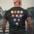Planetas Del Sistema Solar Espacio Solar Divertido Profesor De Ciencias Para Niños Camiseta Hombre Estampado Espalda Regalos para ancianos