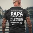 Plaster Two Titel Papa Und Stuckateur T-Shirt mit Rückendruck Geschenke für alte Männer