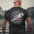 Plumber American Flag Plumbing Usa Patriot Stamp Style Men's T-shirt Back Print Gifts for Old Men
