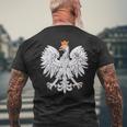 Poland Eagle Polish Symbol Sign Vintage Retro T-Shirt mit Rückendruck Geschenke für alte Männer