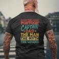 The Pontoon Captain Dad The Man Myth Happy Father's Day Mens Back Print T-shirt Gifts for Old Men
