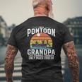 Pontoon Grandpa Captain Retro Boating Father's Day Mens Back Print T-shirt Gifts for Old Men