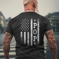 Pop American Flag Pop Patriotic Father's Day Men's T-shirt Back Print Gifts for Old Men