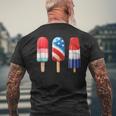 Popsicle Us American 4Th Of July Popsicle Red White & Blue Men's T-shirt Back Print Gifts for Old Men