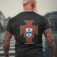 Portugal Soccer National Team Football Retro Crest Mens Back Print T-shirt Gifts for Old Men
