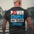 Power Couple Matching 44 Years Wedding Anniversary Men's T-shirt Back Print Gifts for Old Men