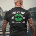 Pregnancy Announcement St Patrick's Day Lucky Me Dad To Be Men's T-shirt Back Print Gifts for Old Men