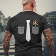 Prison Warden Prison Guard Costume Mens Back Print T-shirt Gifts for Old Men
