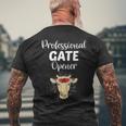 Professional Gate Opener Cow Lover Heifer Joke Men's T-shirt Back Print Gifts for Old Men