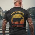 Professional Gate Opener Farmer Cool Cows Men's T-shirt Back Print Gifts for Old Men