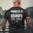 Promoted To Grandpa Est 2022 Pregnancy Reveal Pink Or Blue Mens Back Print T-shirt Gifts for Old Men