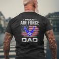 Proud Air Force Dad With American Flag Veteran Mens Back Print T-shirt Gifts for Old Men