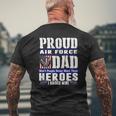Proud Air Force Dad US Air Force Veteran Military Pride Mens Back Print T-shirt Gifts for Old Men