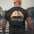 Proud Ally Pride Lgbt Transgender Flag Heart Gay Lesbian Men's T-shirt Back Print Gifts for Old Men