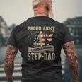 Proud Army National Guard Step-Dad Veterans Day Mens Back Print T-shirt Gifts for Old Men