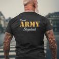 Proud Army Stepdad Father's Day Mens Back Print T-shirt Gifts for Old Men