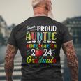 Proud Auntie Of Kindergarten Graduate 2024 Graduation Auntie Men's T-shirt Back Print Gifts for Old Men