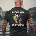 Proud Autism Dad Father And Son Autism Awareness Mens Back Print T-shirt Gifts for Old Men