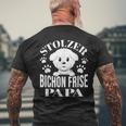 Proud Bichon Frise Papa Bichon Frise T-Shirt mit Rückendruck Geschenke für alte Männer