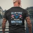 Proud Brother Us Air Force American FlagUsaf Mens Back Print T-shirt Gifts for Old Men
