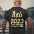 Proud Dad Of 2023 Graduate College Graduation Mens Back Print T-shirt Gifts for Old Men