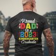 Proud Dad Of 2023 Kindergarten Graduate Graduation Mens Back Print T-shirt Gifts for Old Men