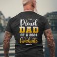 Proud Dad Of A Class Of 2024 Graduate Senior Dad Men's T-shirt Back Print Gifts for Old Men