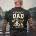 Proud Dad Of A Class Of 2024 Graduate Senior 2024 Graduation Men's T-shirt Back Print Gifts for Old Men