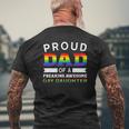 Proud Dad Of A Freaking Awesome Gay Daughter Dad Parent Mens Back Print T-shirt Gifts for Old Men